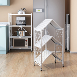 Étagère pliante en acier à 3 niveaux <span class=keywords><strong>pour</strong></span> four à micro-ondes, design multifonctionnel, certifiée ISO, fournie par l'usine Morgie - Product Image 2