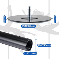 Poste de baile negro antideslizante profesional Kit de poste de baile independiente de altura ajustable para entrenamiento baile y ejercicio
