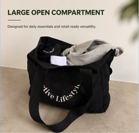 Sac fourre-tout en toile de coton personnalisé, sacs de courses réutilisables écologiques avec impression de logo pour les propriétaires de marques