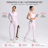 Ensembles de yoga 3 pièces personnalisables avec logo, respirants, taille haute, pour femmes, tenue de sport et de fitness