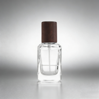 Vente en gros de flacons de parfum vides en verre transparent carré personnalisés de 30 ml avec vaporisateur et boîte d'emballage