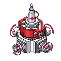 Tête d'angle CNC multi-broches à 4 sorties ISO30 ER25 pour centre d'usinage CNC