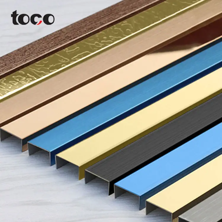 Toco Factory Price U Shape Decorative Profiles Ceramic For Floor Wall Decoration High Quality Stainless Steel Tile Trim