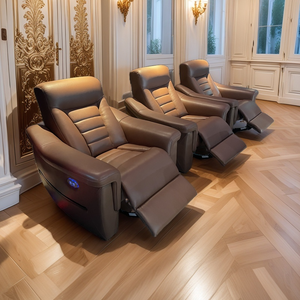 Canapé <span class=keywords><strong>de</strong></span> <span class=keywords><strong>théâtre</strong></span> inclinable électrique en cuir véritable moderne Chaise confortable et multifonctionnelle Home Cinema Meubles pour le salon - Product Image 6