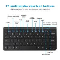 Set Keyboard dan Mouse Mini K908 Netral, Set Keyboard dan Mouse Mini Nirkabel Cokelat 2.4G