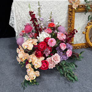 Boule de fleurs artificielles en soie de style Monet réaliste simulée, centre de table, accessoire floral pour la décoration de fond de mariage - Product Image 2