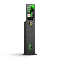 Station de recharge partagée à 24 emplacements avec écran publicitaire personnalisable de 23,8 pouces et borne de recharge externe pour distributeur automatique