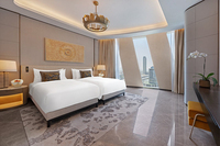 Hochwertige Maßgefertigte Massivholz-Hotelzimmer-Möbelgarnitur Luxuriöser Moderner Stil 10 Jahre Garantie 5-Sterne-Hotel-Projekt China-Fabrik