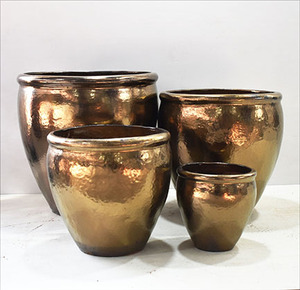 Maceta de Cerámica Esmaltada, Maceta <span class=keywords><strong>Grande</strong></span> de <span class=keywords><strong>Terracota</strong></span> para Hogar, Vivero, Maceta de Arcilla para Jardín, Disponible en Tamaño Pequeño - Product Image 4