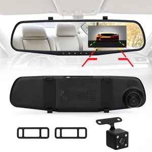 Dual Lens 4.3 pollici HD 1080P dual dash cam anteriore e interno registratore di guida fotocamera per auto dash cam