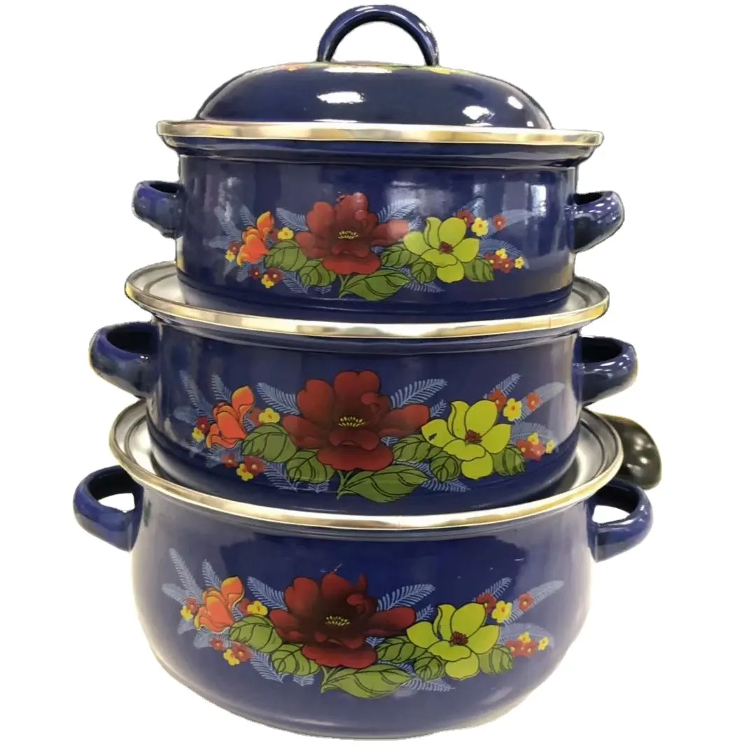 3pcs तामचीनी पुलाव बर्तन cookware