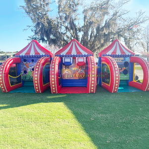 Outdoor part kids funny 4 in 1 sports shooting games inflatable basketball goal games - Product Image 6