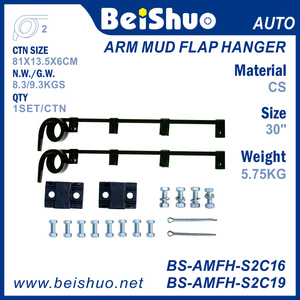 ชุดแขวนบังโคลนแบบแขนตรง BS-AMFH-S2C16 - 2 ชิ้น, สีดำ, เหล็กกล้าคาร์บอน, 30 นิ้ว - Product Image 2