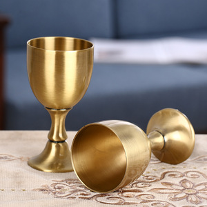 แก้วช็อตวิสกี้ทำจากทองเหลืองลายนูนทำจากโลหะใช้ในห้องครัวใช้ในบ้านบาร์ปาร์ตี้งานแต่งงานงานย้อนยุค - Product Image 3