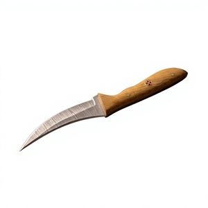 Cuchillo de Supervivencia y Caza de Acero de Damasco Forjado a Mano, Hoja Fija Mini Tipo Drop Point, Mango de Madera, Grado Industrial, para Revendedores OEM 58/60 - Product Image 6