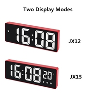 Réveil numérique LED, nouveau design minimaliste moderne, mode étudiant, alarme de chevet, grand écran, miroir numérique