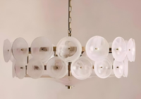 JYLIGHTING Lustre en verre de style nordique moderne de luxe pour hall d'hôtel, salle à manger, décoration de maison, grande mosquée, éclairage suspendu pour salon