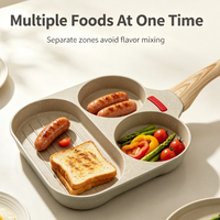 Poêle multifonction 3-en-1 pour petit-déjeuner, œufs et burgers avec moule, compatible induction, pour cuisine