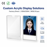 Cadre photo en acrylique transparent personnalisé, boîte à fentes pour cartes monobloc, cadre d'affichage publicitaire