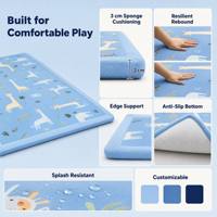 Tapis de jeu pour bébé en polaire corail à imprimé animal, à poils ras, antidérapant, résistant aux taches, écologique et rembourré pour nourrissons, tout-petits et chambre à coucher