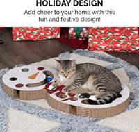 NOUVEAU Jouet pour chat 3-en-1 moderne et écologique en carton ondulé avec piste à gratter et herbe à chat pour chats d'intérieur - Carton durable antidérapant