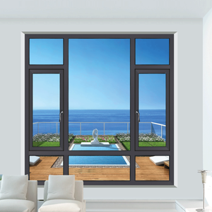 Fenêtre battante en alliage d'aluminium au design moderne avec rideau suspendu, fabriquée par la société Broken Bridge Aluminium Doors and Windows - Product Image 2