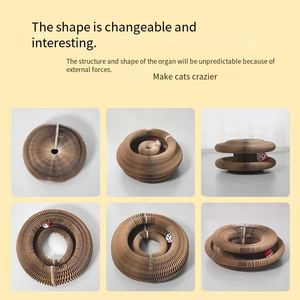 Ramah lingkungan lipat Organ ajaib penggaruk kucing kertas bergelombang bola bel Catnip untuk dalam ruangan kucing Grinding cakar penghilang stres - Product Image 3