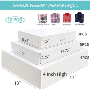12 white <b>gift</b> <b>boxes</b> with lids, used for packaging <b>large</b> clothes and customizable for various scenarios - Product Image 2