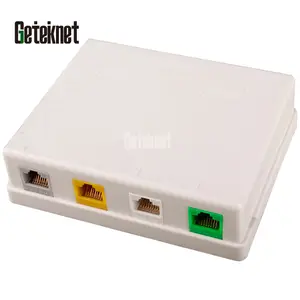 rj45表面安装盒UTP连接盒4端口非屏蔽AP梯形盒
