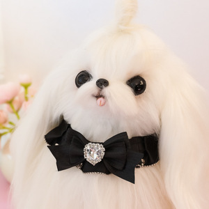 Lindo <span class=keywords><strong>Collar</strong></span> de Encaje con Lazo Estilo Princesa para Mascotas, <span class=keywords><strong>Collar</strong></span> con Decoración de Diamantes de Imitación para Perros y Gatos - Product Image 1