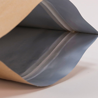 Sachet Doypack compostable et biodégradable en papier kraft brun avec feuille d'aluminium, fermeture éclair, valve, haute barrière, qualité alimentaire, soufflet de fond