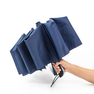 Parapluie publicitaire moderne pliable en trois sections, entièrement automatique, 10 baleines, diamètre ouvert 105 cm, avec logo personnalisé imprimé, pour les entreprises - Product Image 2