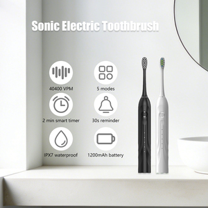 <span class=keywords><strong>Cepillo</strong></span> de <span class=keywords><strong>Dientes</strong></span> Eléctrico con Logotipo Personalizado, 40400 VPM, Batería de 1200 mAh, 5 Modos, Cerdas DuPont, Resistente al Agua IPX7, Servicio OEM - Product Image 2