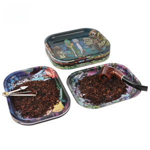 Plateau à cigarettes ovale en métal moderne léger de haute qualité avec logo personnalisé, accessoires, broyeurs, rangement, service, 14x8x8cm - Product Image 5
