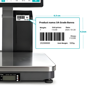 Balance de pesage commerciale S800 avec impression d'étiquettes adhésives, balance de pesage pour fruits et légumes, balance de pesage AI pour supermarché - Product Image 4