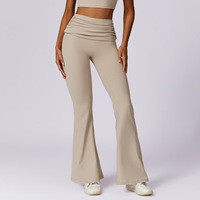 NCLAGEN Leggings de sport et de yoga haut de gamme personnalisés pour femme, taille haute, effet ventre plat, coupe large évasée