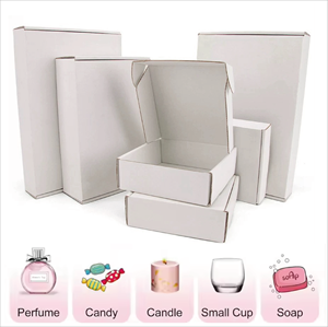 Boîtes postales d'expédition blanches en papier ondulé avec logo personnalisé bon marché en stock - Product Image 2