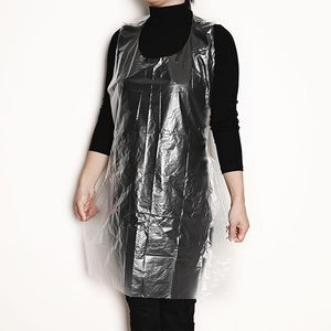 Delantal Desechable Transparente Impermeable de PE con Tirantes Cruzados, Ideal para Cocinar, Limpiar y Proteger en el Procesamiento de Alimentos - Product Image 1