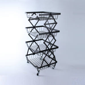 사무실, 거실, 주방 용 다기능 접이식 4 계층 도구 트롤리 카트 잠글 수있는 바퀴 - Product Image 3