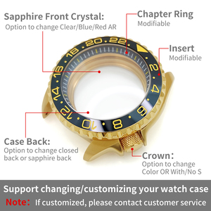 Vỏ đồng hồ SKX Classic mạ vàng sáng bóng, vị trí kim giờ 4, dành cho SKX007 009, phù hợp với máy NH35 36, kính sapphire, vòng chapter, nắp lưng, phụ kiện độ chế. - Product Image 4