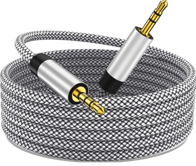 Nylon Braided Audio Auxiliary Cable 3.5mm Male Jack Car Home Stereo Speaker Headphones Car Home Stereo Speaker Audio Aux Cable