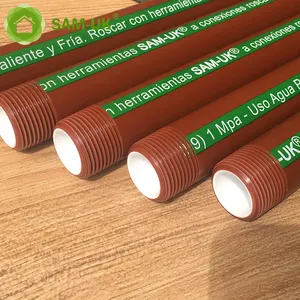 Tubi di interfaccia filo esterno durevole 40mm 8 pollici diametro plastica pph rosso tubi acqua tubi raccordi