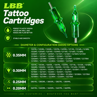 Aiguilles de cartouche de tatouage vertes LBB professionnelles pour l'art corporel, OEM ODM, vente en gros de cartouches pour machine à tatouer