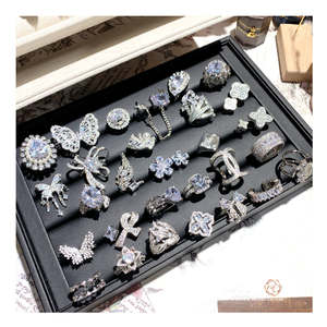 Anillos delicados de plata 925 para mujer al por mayor, joyería para mujer, anillo de Plata de Ley 925, zafiros azules naturales y anillos de moissanitemens - Product Image 1