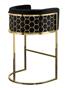 Nouvelle <span class=keywords><strong>Chaise</strong></span> <span class=keywords><strong>de</strong></span> <span class=keywords><strong>Bar</strong></span> Industrielle Moderne Multicolore en Métal Durable avec Tissu Velours et <span class=keywords><strong>Dossier</strong></span> Nid d'Abeille pour Salon et Chambre à Coucher - Product Image 3