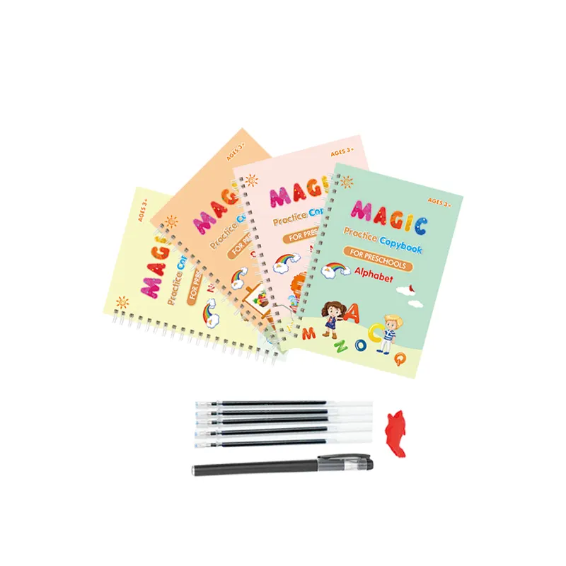 Wieder verwendbare Buchs ets Kinder Kinder drucken Handschrift Bücher Kalligraphie Tracing Sank Magic Practice Copybooks Set mit Stift