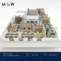 Cloison de bureau en verre trempé insonorisée pleine hauteur M&W, design moderne haut de gamme pour aménagement intérieur
