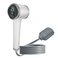 Douche de camping portable d'urgence avec pompe électrique rechargeable, affichage du niveau de batterie, capacité de 4 L, sac étanche