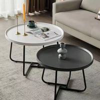 Fabricant chinois Table basse de salon en métal rustique rond durable et écologique personnalisée Ensemble de table à thé