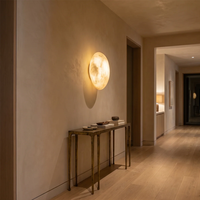 Applique murale moderne minimaliste en pierre nuageuse, acier inoxydable, abat-jour en verre alabaste, source lumineuse LED blanc chaud (3500K)
